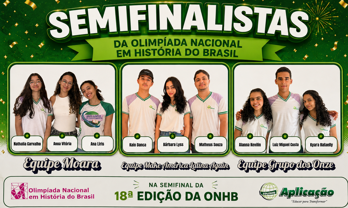 Ensino Médio – Semifinalista da Olimpíada Nacional em História do Brasil