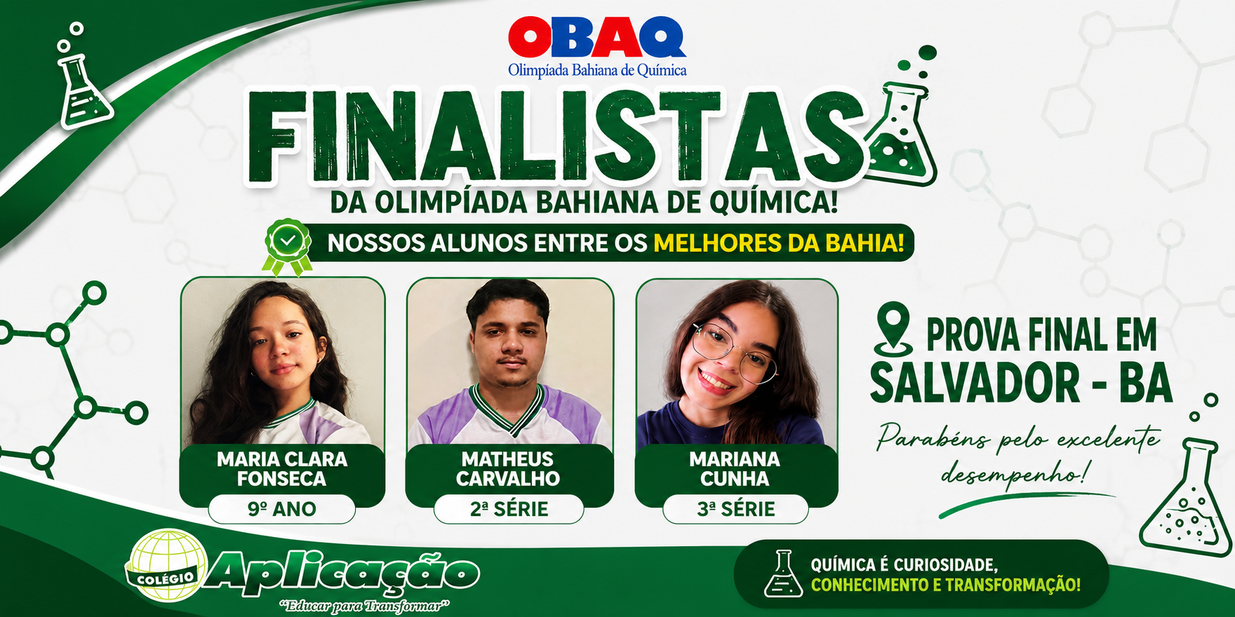 OBAQ – Finalistas da Olimpíada Bahiana de Química