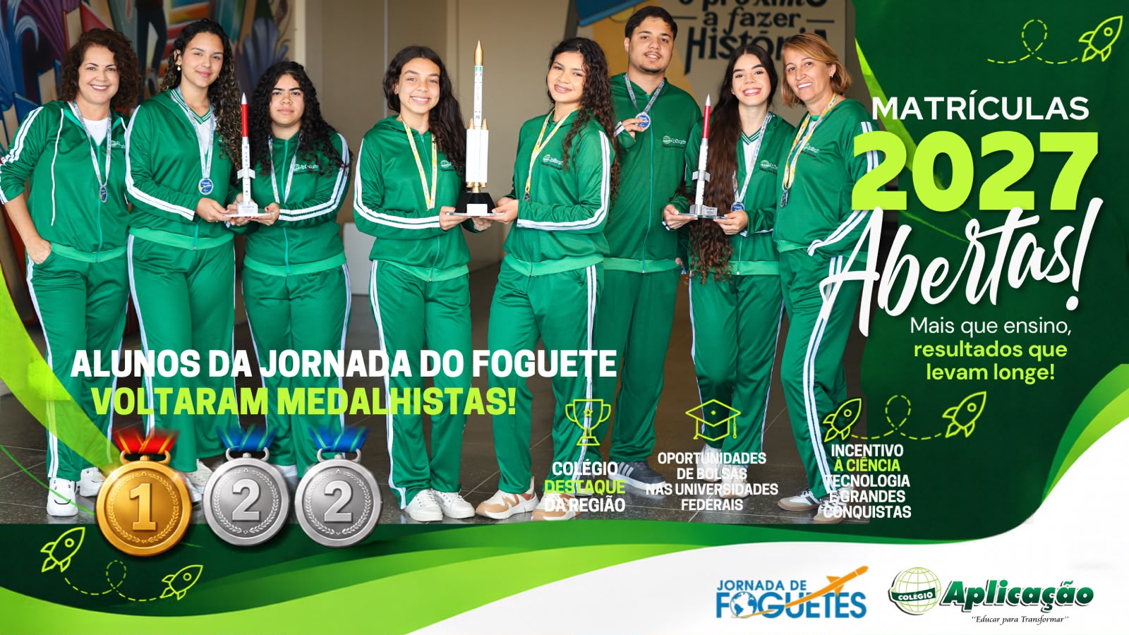 Aplicação no Pódio da Jornada de Foguetes!